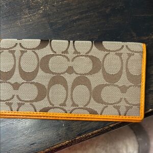Coach Tan and Orange Accent Wallet
